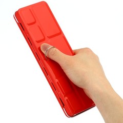 Empty Watercolor Palette Metal Tin with 26pcs Half Pans Style 1 Red