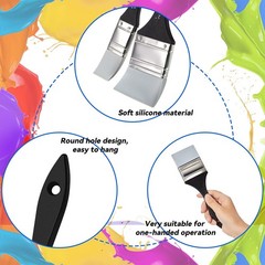 3 Pcs Silicone Paint Brushes Set for Resin Art Crafts Painting Flat Flexible …