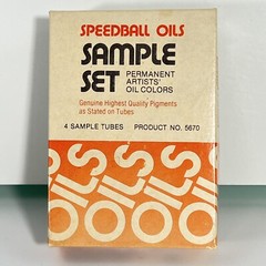 VTG Speedball Oils Artist Paints Hunt Mfg 5670 Sample Set Orig Box 4 Color Tubes