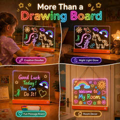 16-Inch LED Drawing Board for Kids | Light Up Doodle Board Glow Drawing Tablet |