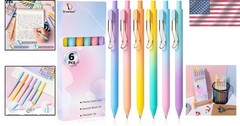 6 Pcs Gradient Color Gel Pens for Effortless Writing & Journaling