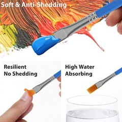32Pcs Artist Paint Brushes Kit Acrylic Flat Oil Watercolor Painting Craft Model