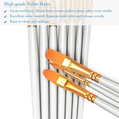 Professional Quality 10 Pack Round Tip Paint Brushes for Miniature Detailing