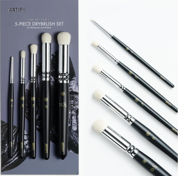 ARTIFY Drybrush Set of 5 Sizes (Black)
