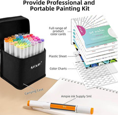 SFAIH Alcohol Markers Brush Tip & Fine Tip – 49 Colors Double Tipped Art Markers