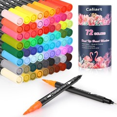 Multicolor 72-Piece Dual-Tip Brush Marker Set – Ideal for Coloring & Crafting