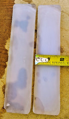 PINK Opalite SLAB (2) 7.6″ Opal Glass Mosaic Flint Knapping Cabochon Arrowheads