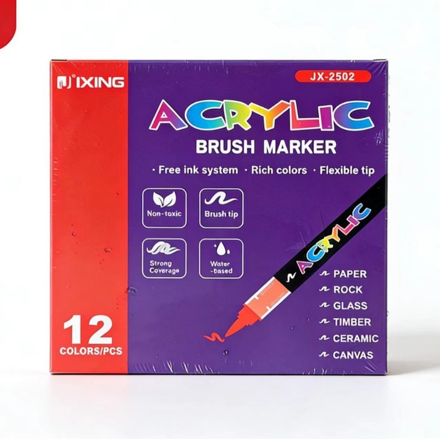 12/24/36 Colors Acrylic Paint Marker Pens Kids Drawing Rock Painting Crafts US