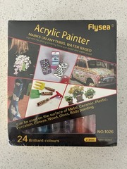 Flysea Acrylic Painter 2-3mm Water Based 24 Brilliant Colors No. 1026