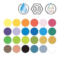 Watercolor Colored Pencils Set, 24 Count – Art Drawing Supplies in Metal Tin