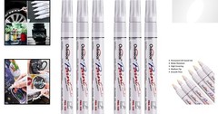 Professional Quality White Permanent Paint Pens, 6 Pack – Waterproof & Non-toxic