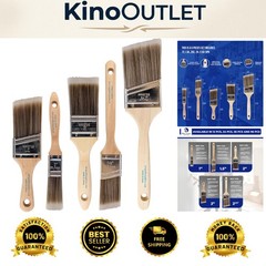 Complete 5-Piece Paint Brush Set with Solid Wood Handles for All Paint Types