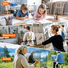 12-Pack Mixed Size Canvas for Painting, 2 of 4×4, 4×6, 5×7, 8×10, 9×12, 11×14…