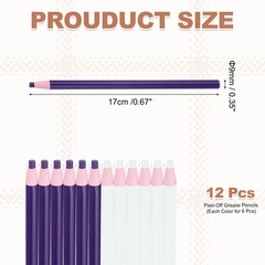 12PCS Peel-Off Grease Pencils, Color China Markers, Purple & White