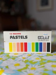 Koss 12 Square Pastels Non-Toxic Korea KSP12 Multi-Color Vintage