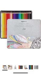 Amazon Basics Premium Colored Pencils 24 24 Count (Pack of 1), Multicolor