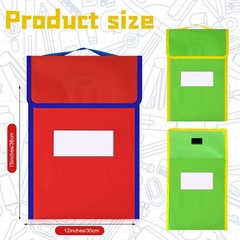 16 PCS Large Book Bags Classroom Pouches Nylon Clear Tag Handle 12×15 Inch