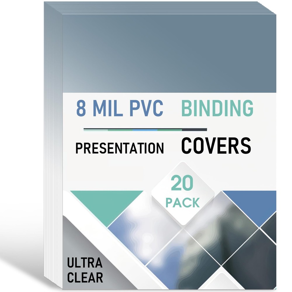 8 Mil PVC Binding Presentation Covers, COIDEA Clear Report Covers for Binding,