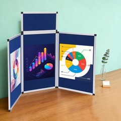 4 Panel Folds Display Board 360° Rotating Stand With Storage Bag For Exhibitions