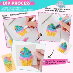 78 Pcs Magic 3D Foam Texture Painting Kit, Magic Puffy Paint Kit, Including 46 P