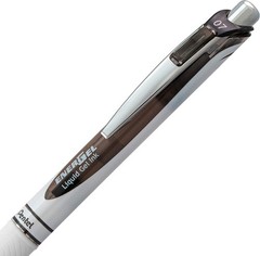 EnerGel Pearl Black Gel Pen 0.7mm, 3-Pack Retractable, Smooth Writing Experience