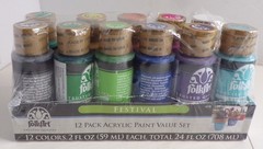 Folk Art Acrylic Paint Set Festival 22 fl oz 11 Bottles