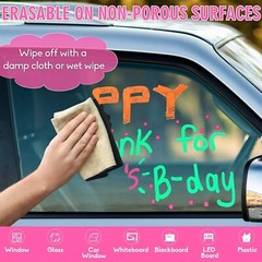 Car Window Markers for Auto Glass Washable Liquid Window Chalk Markers Pen