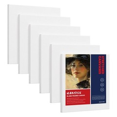 Stretched Canvas for Oil/Acrylic Painting 12×12 Inch (6 Pack) – 100… Fast Ship
