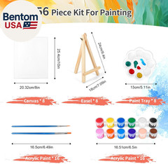 8 Pack 8 * 10In Canvas Boards for Painting, Art Canvas for Drawing with 16 Brush