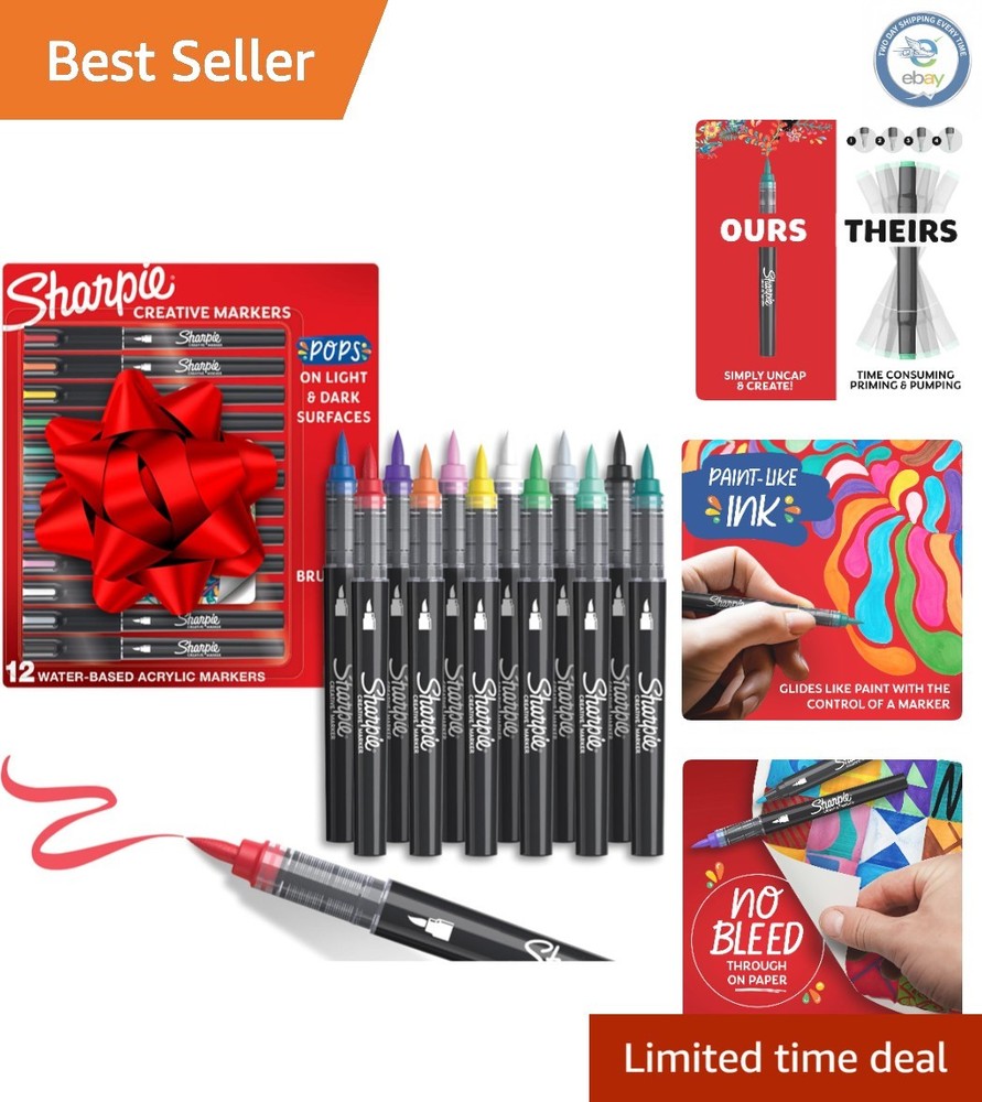 12 Assorted Creative Markers – No-Bleed Water-Based for Bold Artistic Expression