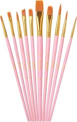 Professional 10-Pack Artist Brushes – Round & Pointed Tips for Creative Mastery