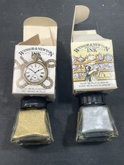 Winsor & Newton Drawing Ink – Silver Metallic Aluminum & Gold Metallic Bronze