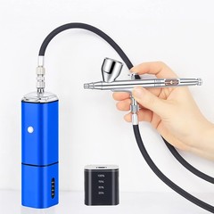 Cordless Auto Stop Airbrush Compressor Kit Dual Action