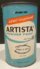 Vintage Artista Powder Paint Binney & Smith 1600 RED Partial Container Crayola