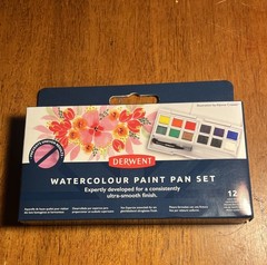 Derwent Watercolour Paint Pan Set of 12 Colours