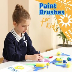 Fun 12 Pack Washable Painting Brushes for Kids – Spark Imagination and Learning
