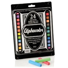 Quartet Alphacolor Soft Square Pastels, Multi-Colored, 24 Pastels per Set