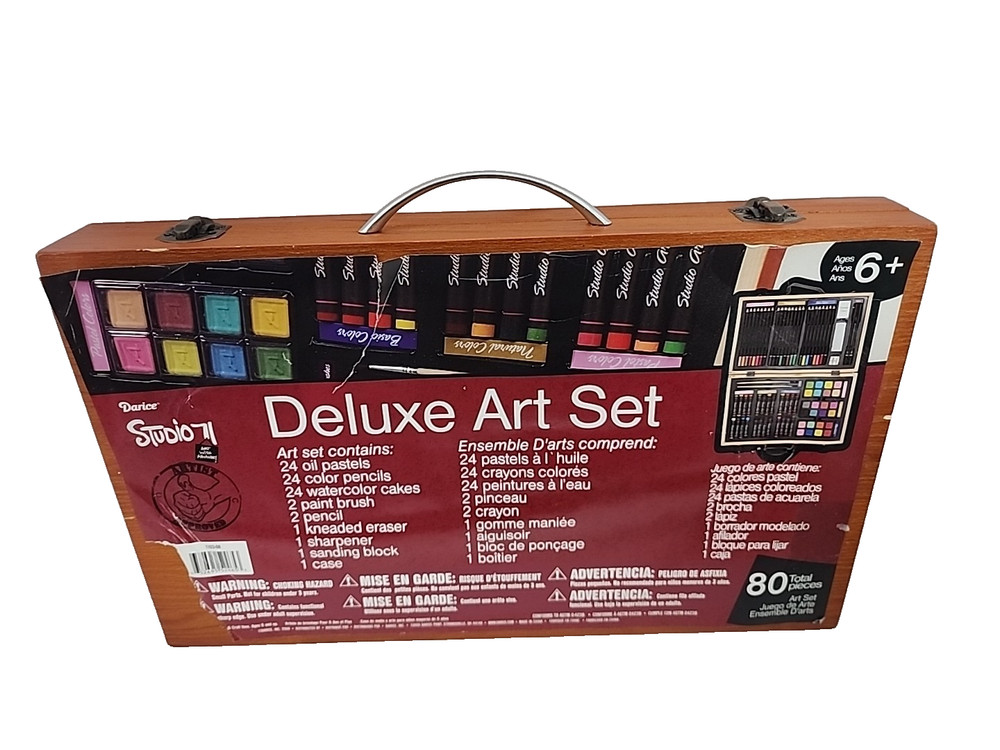 Darice Studio 71 Deluxe Art Set in Wooden Case 80 Pieces