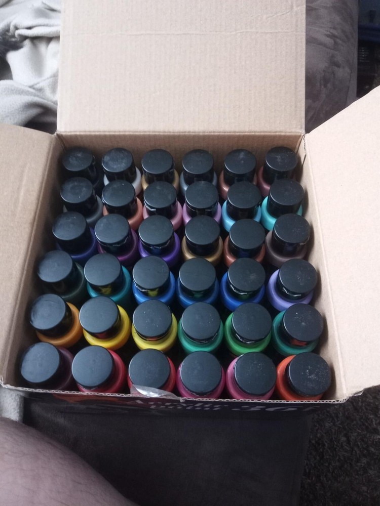 Acrylic Paint Set of 36 Colors 2fl oz 60ml Bottles,Non Toxic Assorted Styles