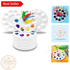 12pcs Plastic Paint Tray Palettes for Kids – Dishwasher Safe & Durable