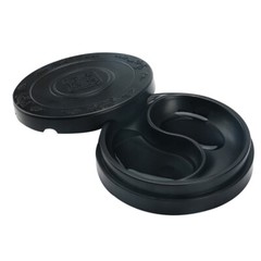 1PC Black Calligraphy Inkstone Tai Ji Shape Inkslab Round Inkstone with Lid