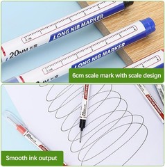 15PCS Long Head Deep Hole Marker Pens 20mm Quick Dry Waterproof Carpenter Marker