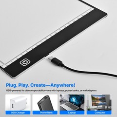 A4 LED Light Box for Tracing and Drawing – Ultra Thin Adjustable Light Table,…