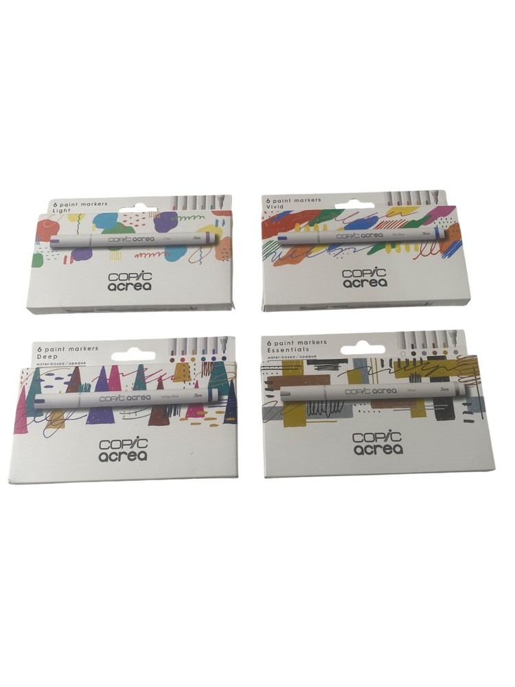Copic ACREA 6-Piece Water-Based 4 Marker Sets – Light Vivid Deep & Essentials