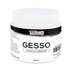 U.S. Art Supply White Gesso Primer – 16.9oz 16.9 Fl Oz (Pack of 1),