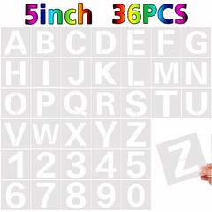 36 Pcs Large Alphabet & Number Stencils, Reusable Letter Stencils for Painting o