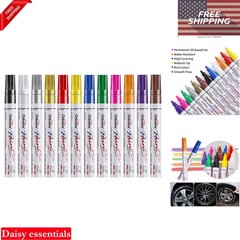 Paint Markers Set 12 Colors Oil-Based Permanent Markers for Rock Wood Metal P…