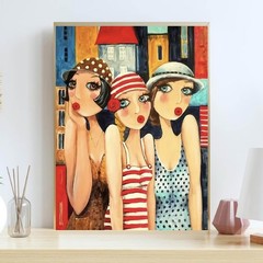 Pretty Fashion Ladies 5D Diamond Painting Kits for Adults, Pretty fashion girl D