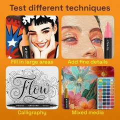 36 Acrylic Paint Markers – Paint Pens for Drawing – For Fabric, Rock, Glass, …