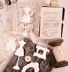 Buttons & Keepsakes | 5″ x 8″ Silicone Decor Mould | Prima